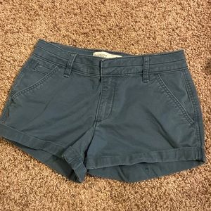 Abercrombie and Fitch size 00 or waist 24. Color is a blue grey.